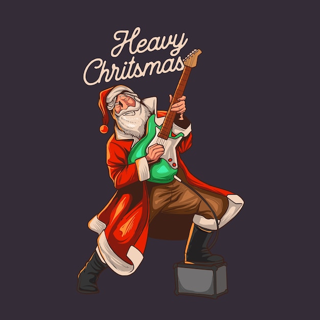 Premium Vector | Santa claus playing guitar