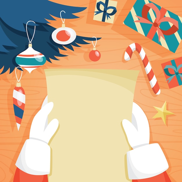 Download Premium Vector | Santa claus reading christmas letter from ...