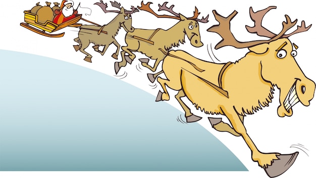 Santa claus and reindeer | Premium Vector