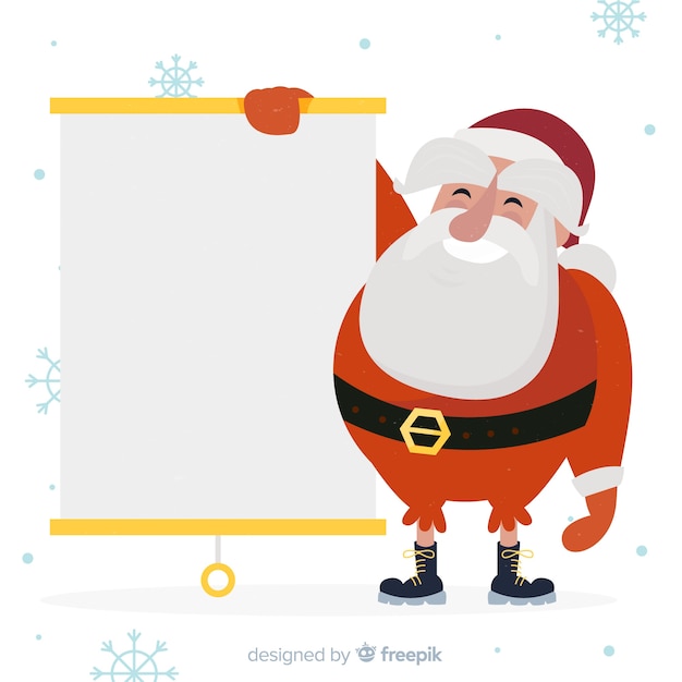 Santa claus with board | Free Vector