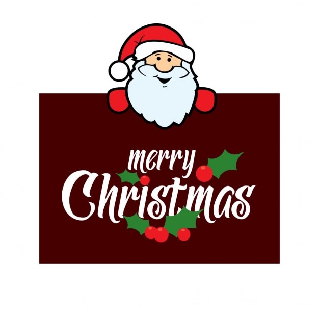 Free Vector | Santa claus with a christmas poster