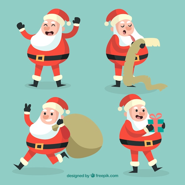 Free Vector | Santa claus with different elements