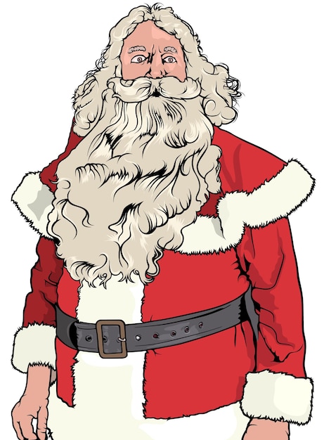 Premium Vector | Santa claus with a long beard without hat isolated on ...