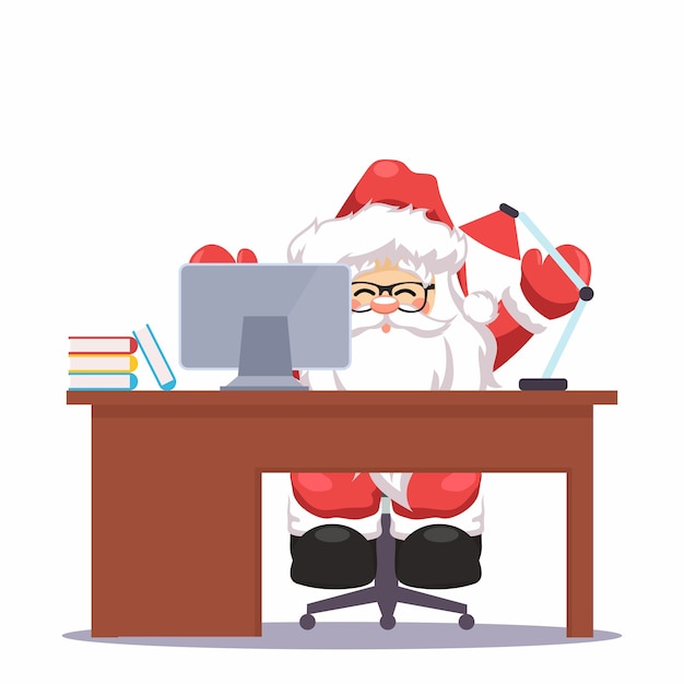 Premium Vector Santa Claus On Your Christmas Desk