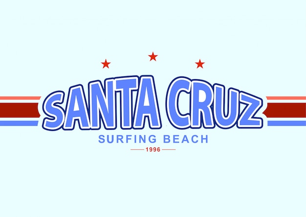 Download Free Santa Cruz Surfing Beach In College Style Premium Vector Use our free logo maker to create a logo and build your brand. Put your logo on business cards, promotional products, or your website for brand visibility.