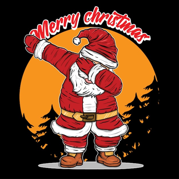 Premium Vector | Santa dancing dab illustration