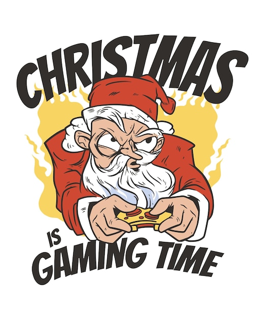 Premium Vector Santa gaming