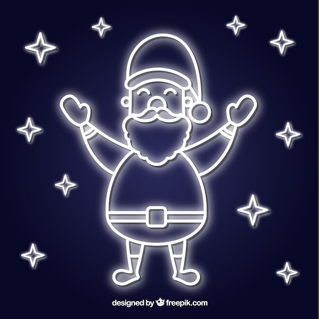 Download Santa's silhouette in neon Vector | Free Download