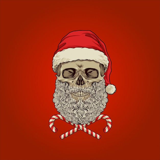 Premium Vector | Santa skull