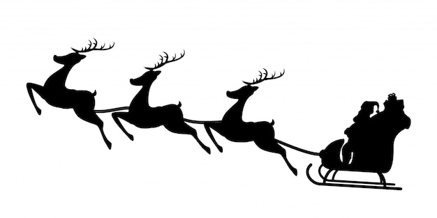 Download Premium Vector | Santa sled silhouette