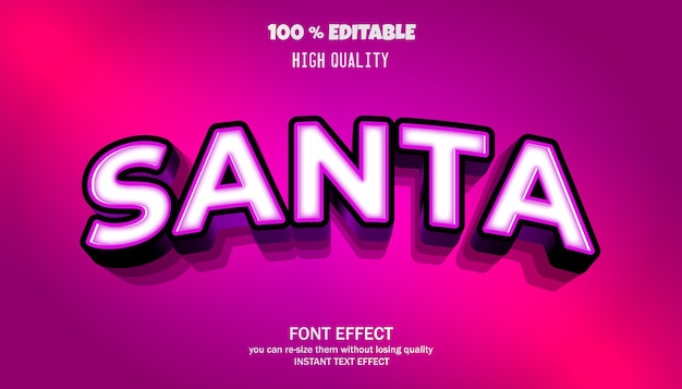 Premium Vector | Santa text effect, editable font