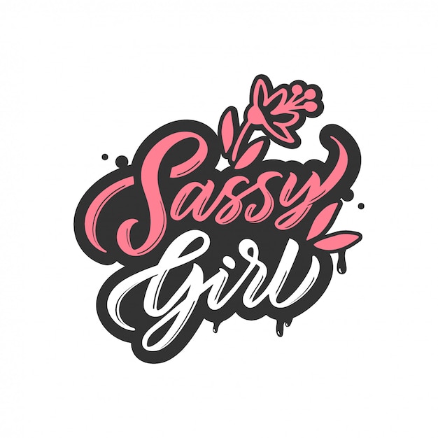 Premium Vector Sassy Girl Pink Quote Sticker Isolated Girlish