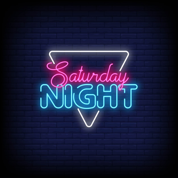 Premium Vector Saturday Night Neon Signs Style Text 4462