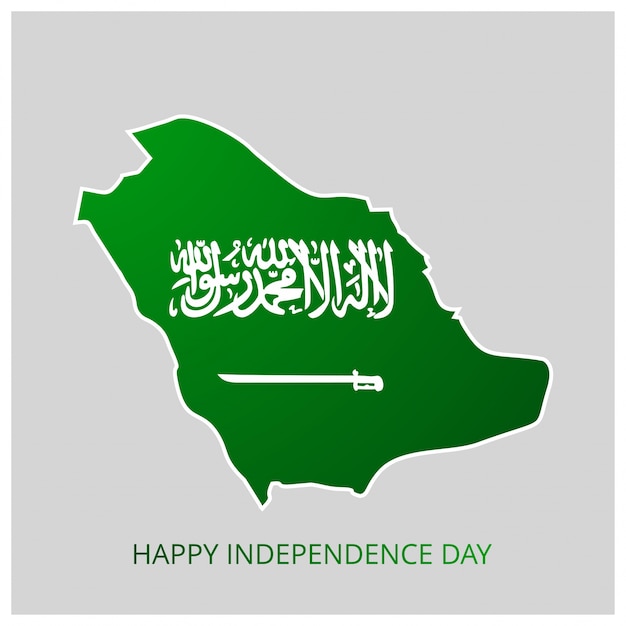 Free Vector | Saudi arabia independence day map design