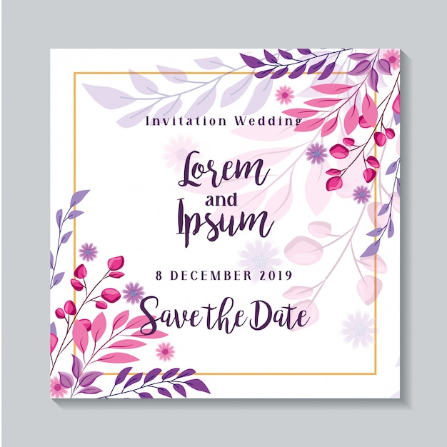 Premium Vector Save the date blank invitation card