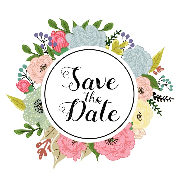 Premium Vector Save The Date Flower Background