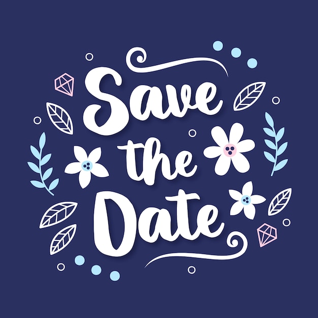 Free Vector | Save the date lettering concept