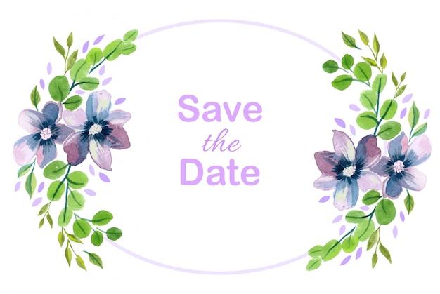 Premium Vector | Save the date purple background