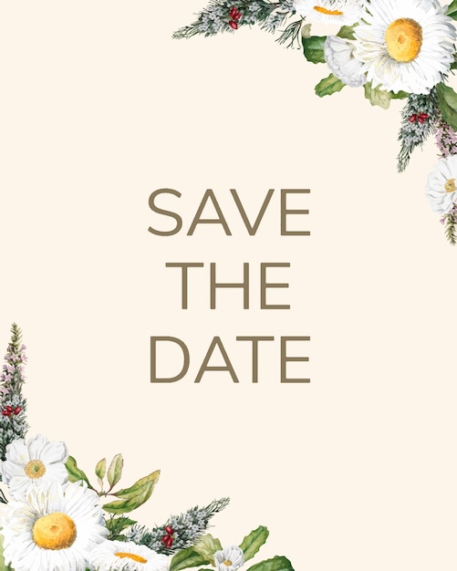 Download Save the date wedding invitation mockup card vector | Free Vector