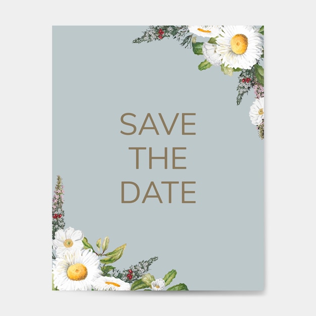 Download Free Vector | Save the date wedding invitation mockup card vector