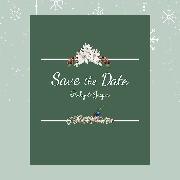 Download Save the date wedding invitation mockup vector | Free Vector