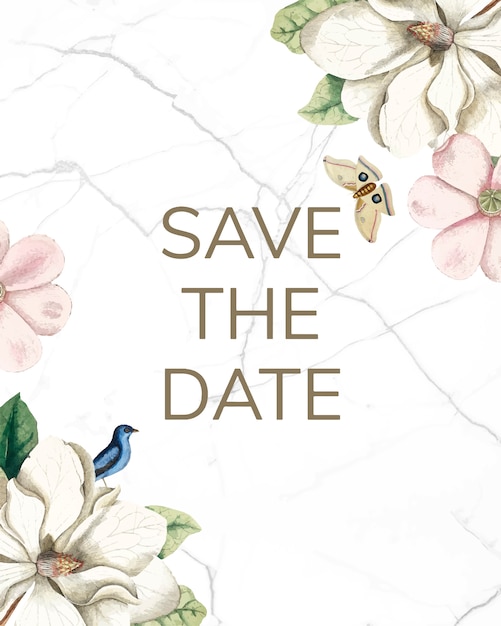 Download Save the date wedding invitation mockup vector | Free Vector