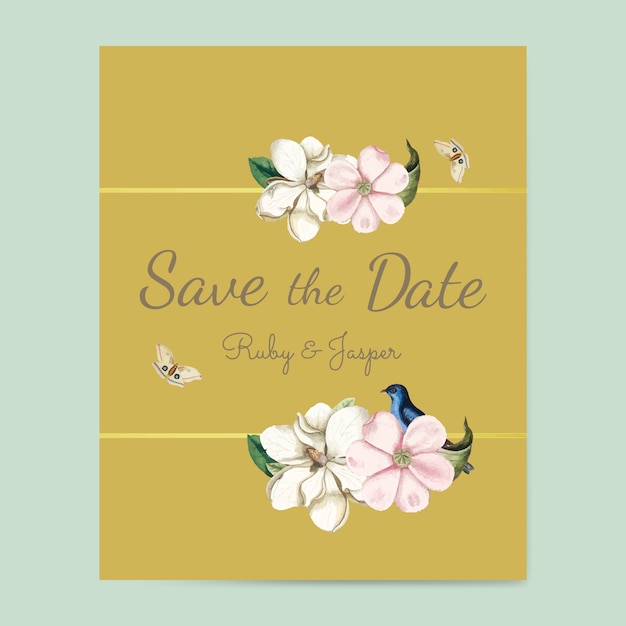 Download Free Vector | Save the date wedding invitation mockup vector