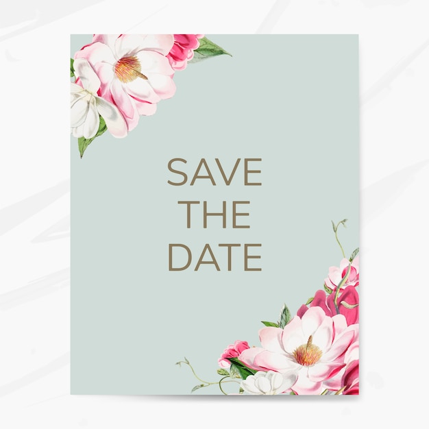 Download Free Vector | Save the date wedding invitation mockup vector