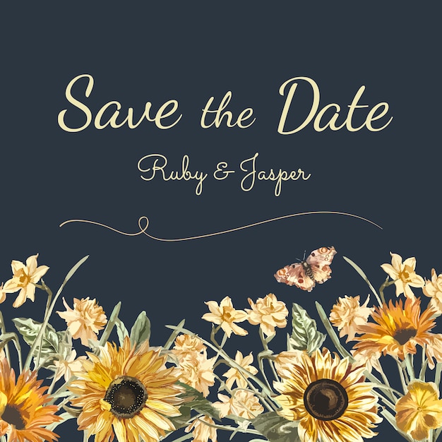 Download Save the date wedding invitation mockup vector | Free Vector