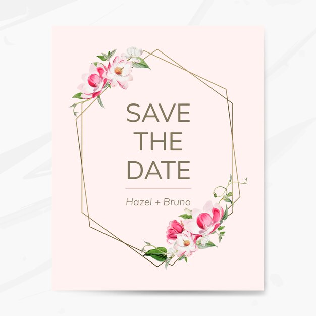 Download Save the date wedding invitation mockup vector | Free Vector