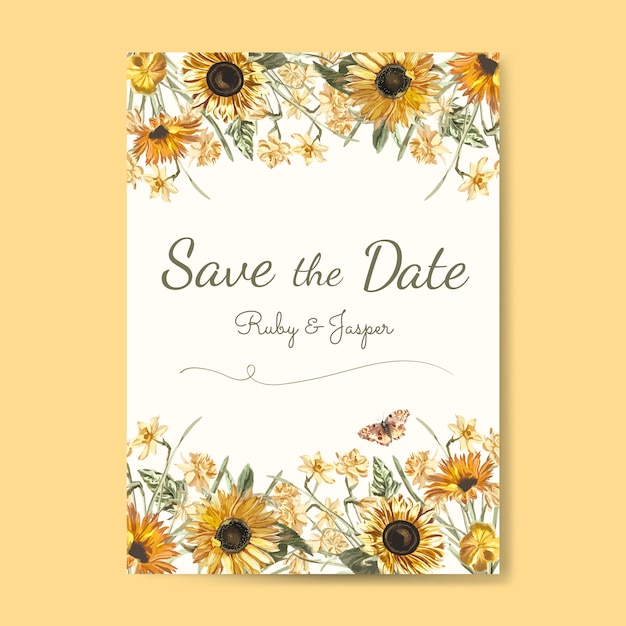Download Save the date wedding invitation mockup Vector | Free Download