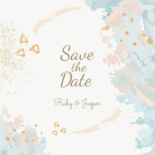Free Vector Save The Date Wedding Invitation Vector