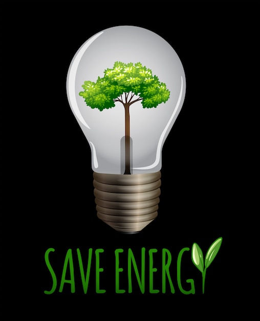 Save enegy logo on blackground | Free Vector