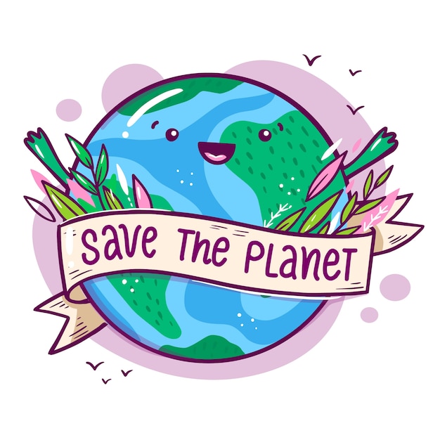 Free Vector Save The Planet Concept With Earth