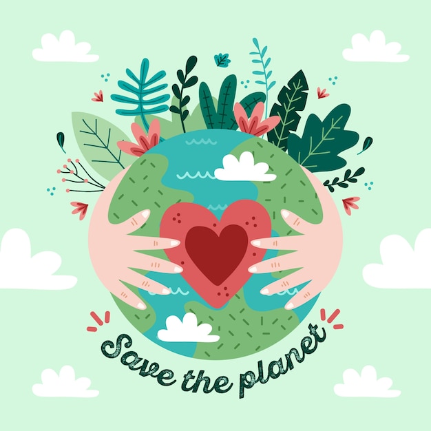 Premium Vector | Save The Planet Concept | Earth Illustration, Earth