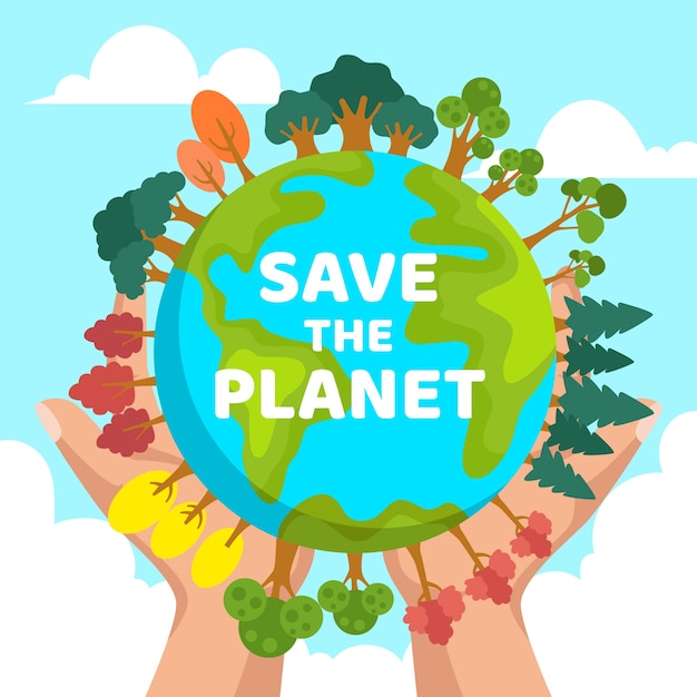 Free Vector | Save the planet concept