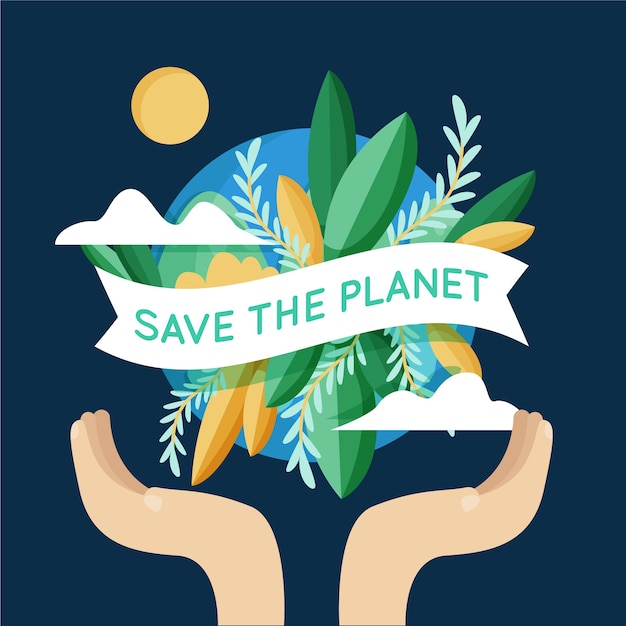 Free Vector | Save the planet concept