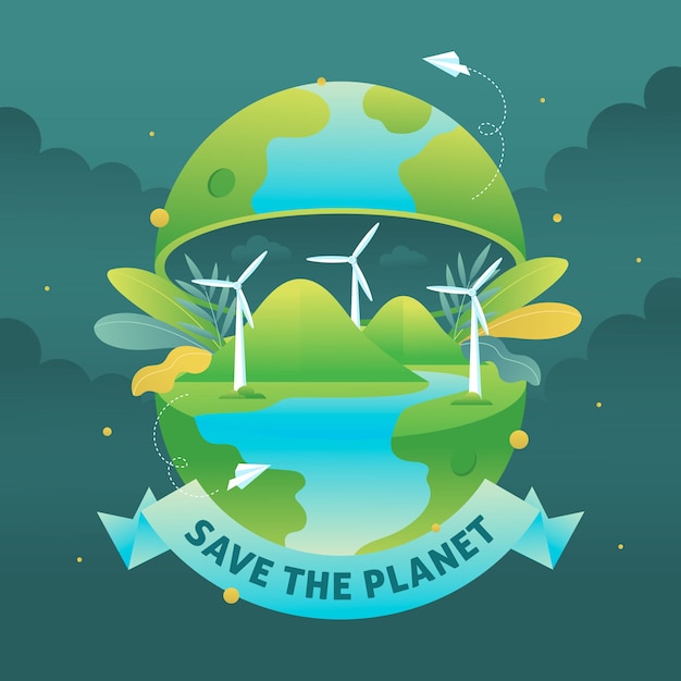 Free Vector | Save the planet concept