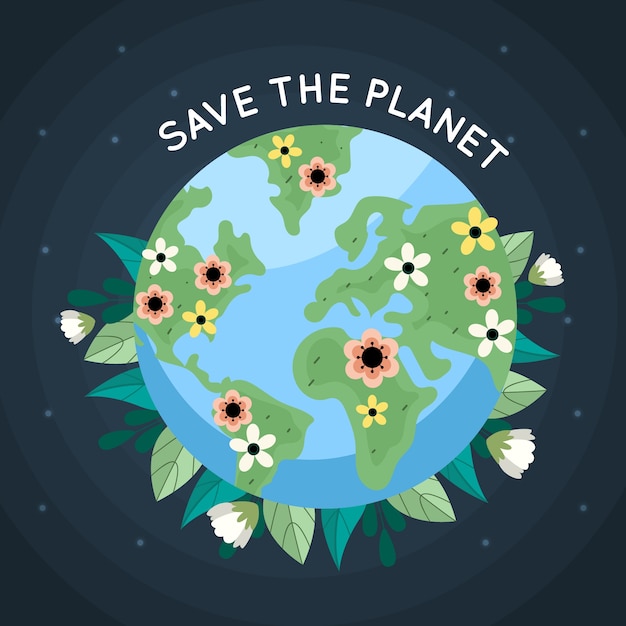 Free Vector | Save the planet concept