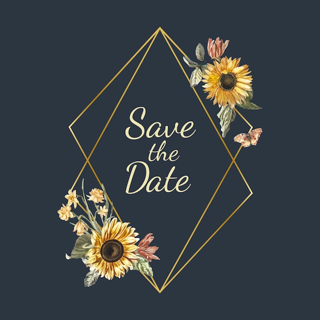 Save the date wedding invitation mockup\
vector