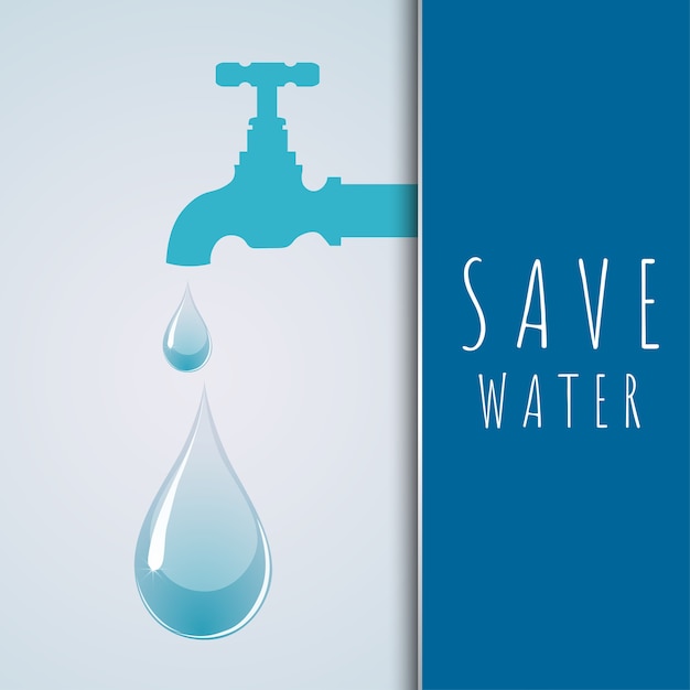 Premium Vector | Save the water concept