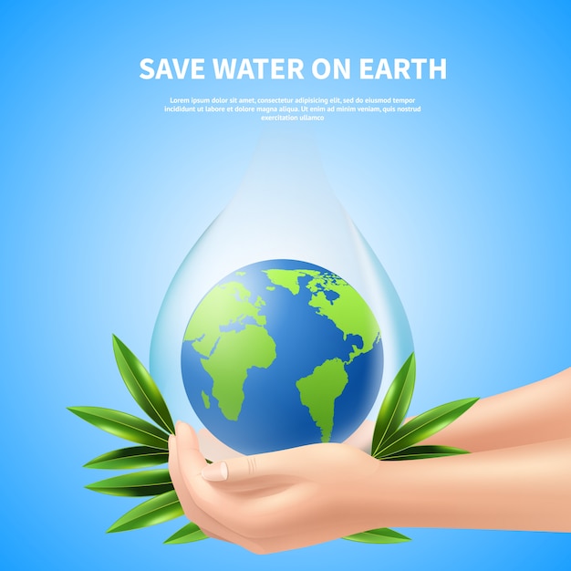 Free Vector Save Water On Earth Advertising Poster Download save water poster template, how to make a save water poster, download poster making software. save water on earth advertising poster