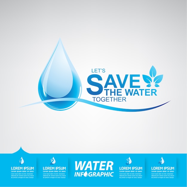 Save the water vector water is life Premium Vector