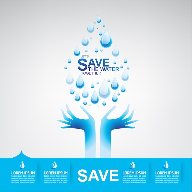 Save the water vector Premium Vector