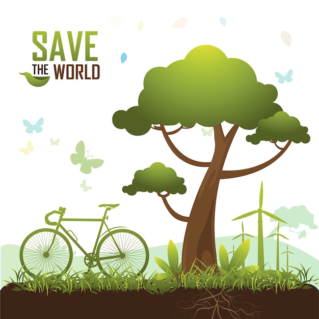 Premium Vector | Save The World Vector