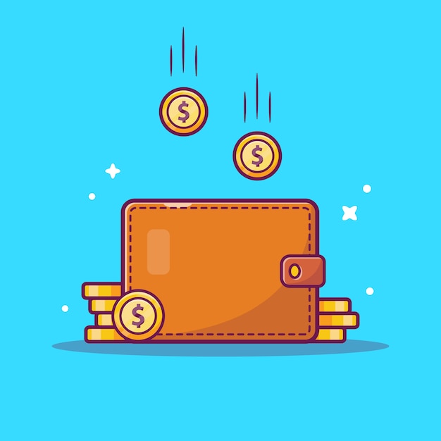 Download Saving money icon . wallet and stack of coins, business ...