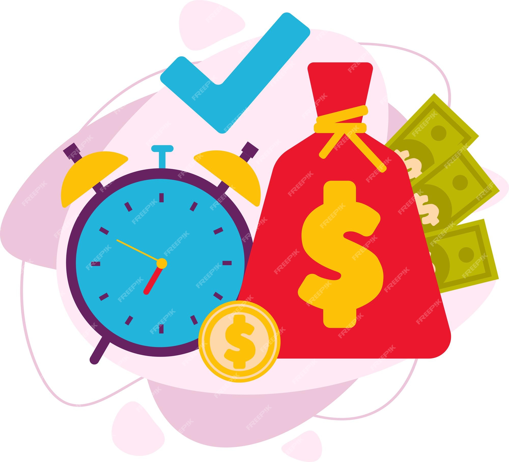 premium-vector-saving-time-and-money-vector-vector-business-concept