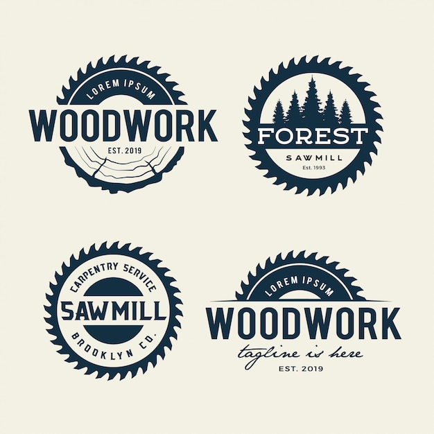 Download Premium Vector | Sawmill emblem logo isolated on white
