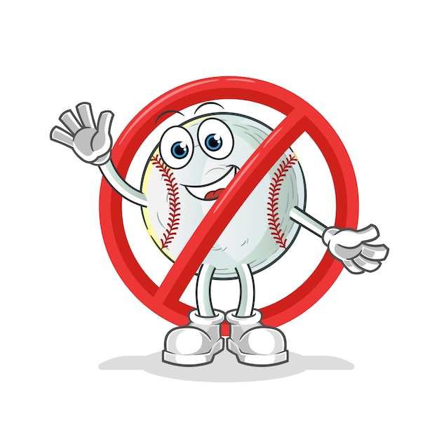 Premium Vector | Say no to baseball mascot illustration