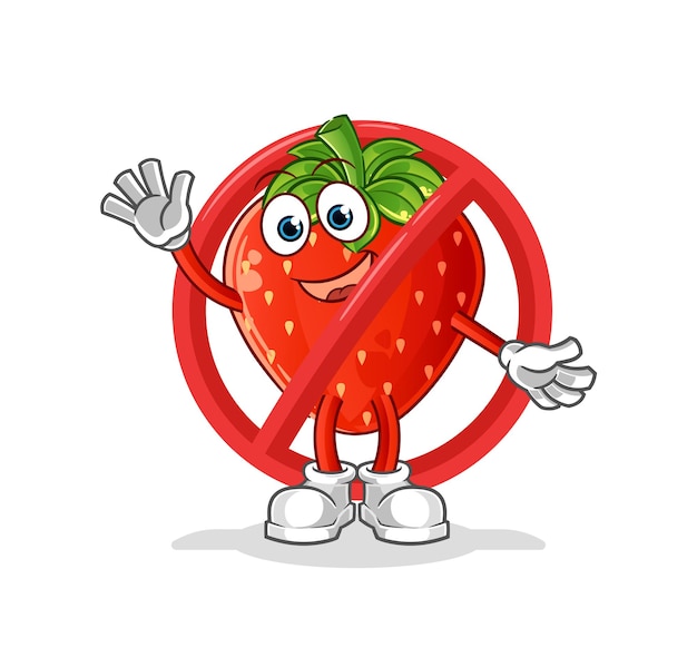 Premium Vector Say no to strawberry mascot. cartoon vector
